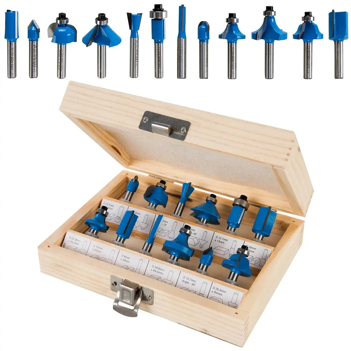 Silverline 12 Piece 1/4" Tct Router Bit Set 1