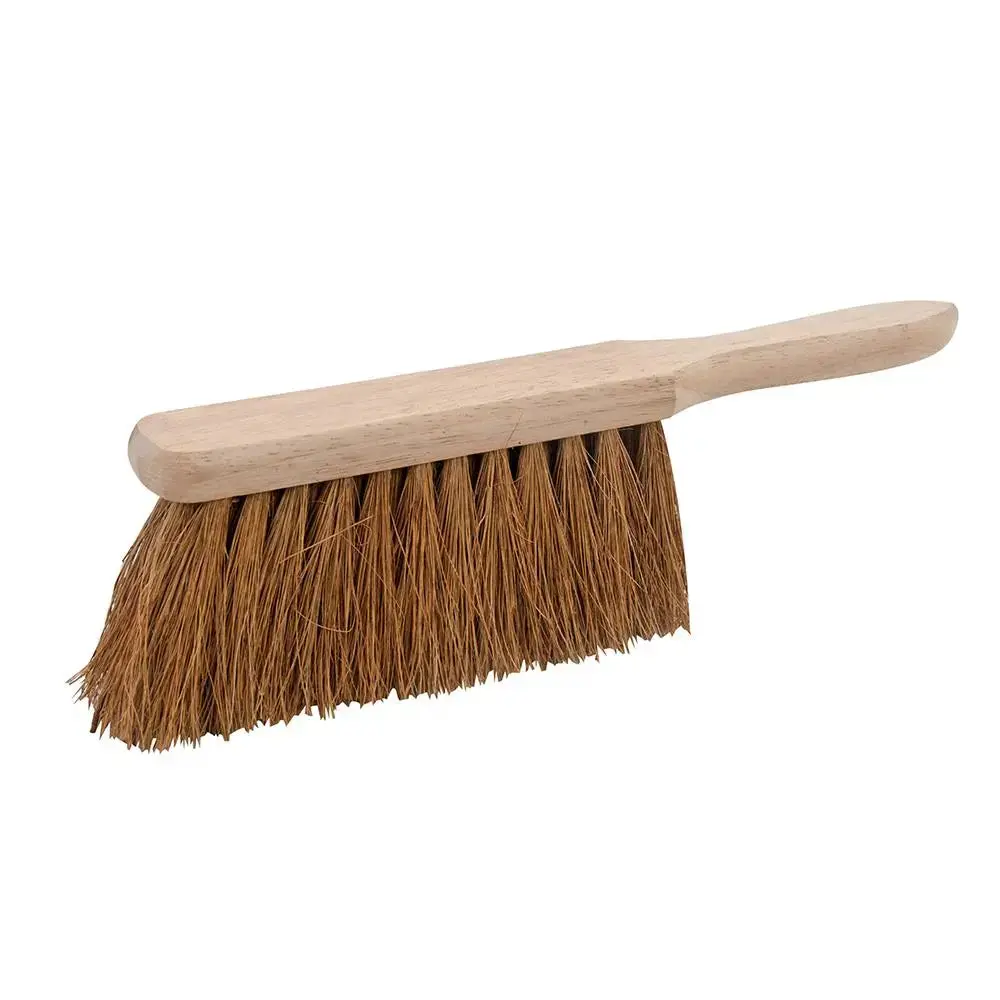 Silverline 12" Soft Coco Hand Brush Sweep Broom Clean Wooden Handle 1