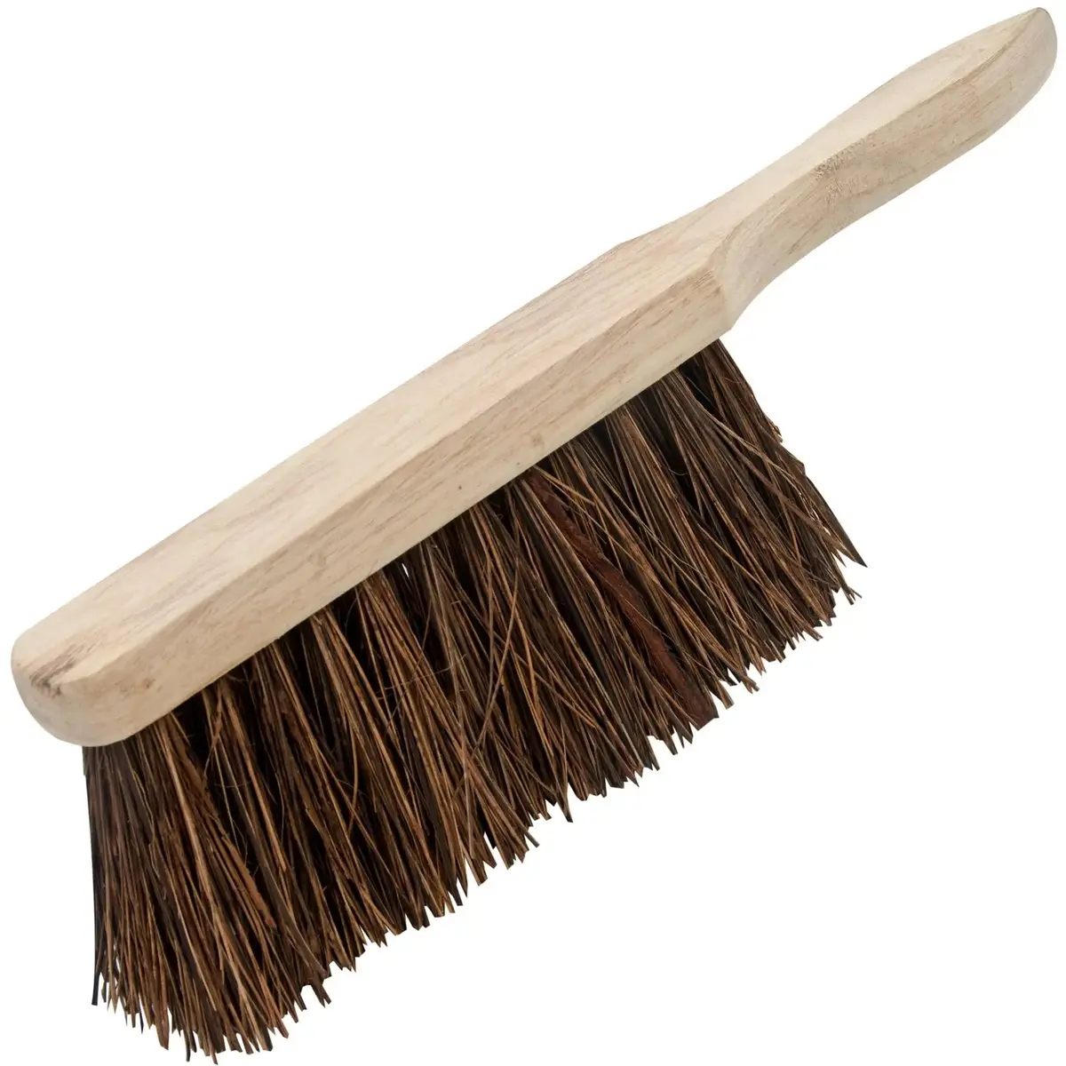 Silverline 12" Stiff Bassine Hand Brush Bristles Sweep Broom Clean Wooden 1