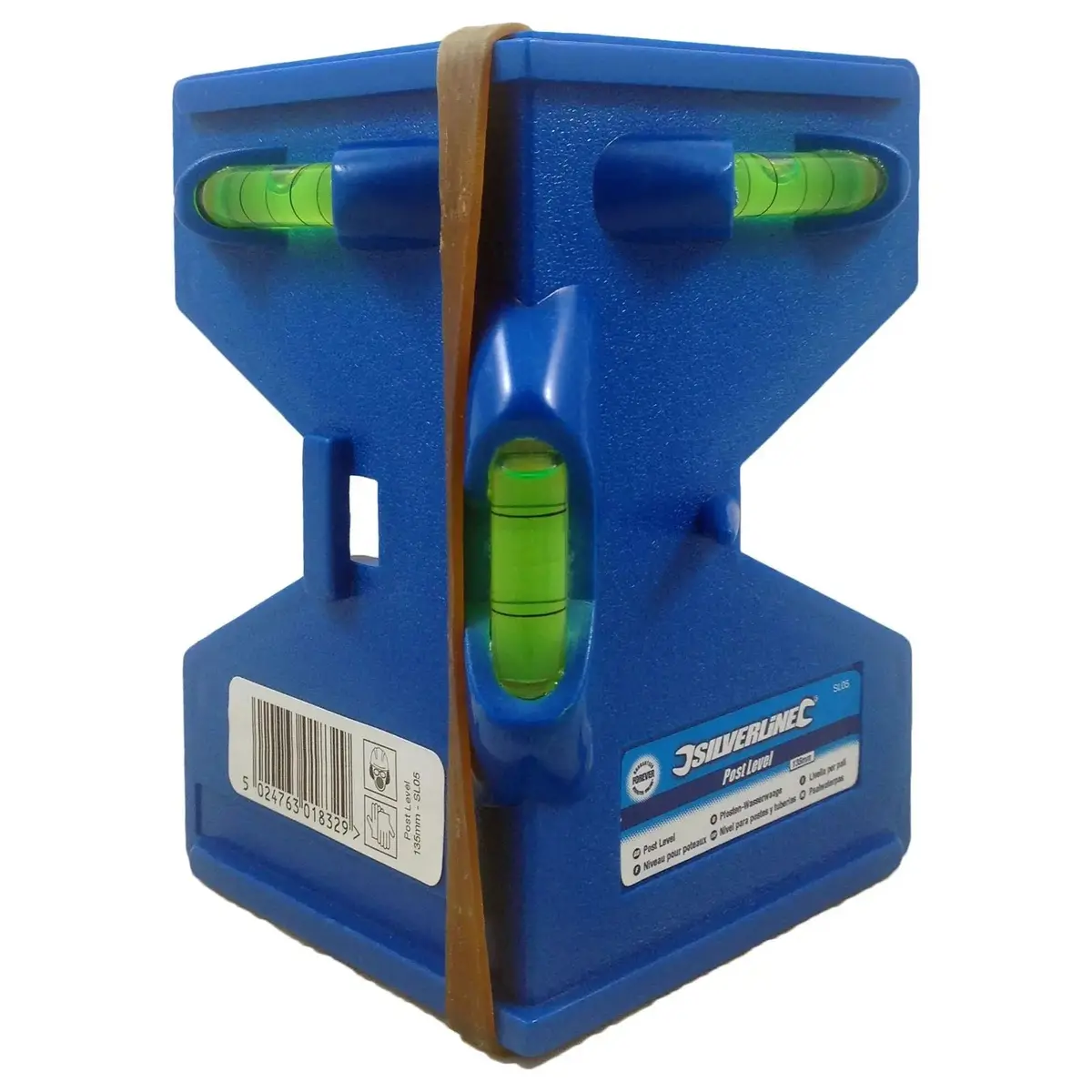 Silverline 135Mm Post Level With Elastic Band Spirit Measuring 2