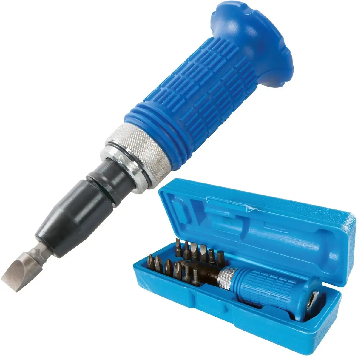 Silverline 14 Piece Soft-Grip Impact Driver Set Screwdriver Phillips Slotted Hex 1