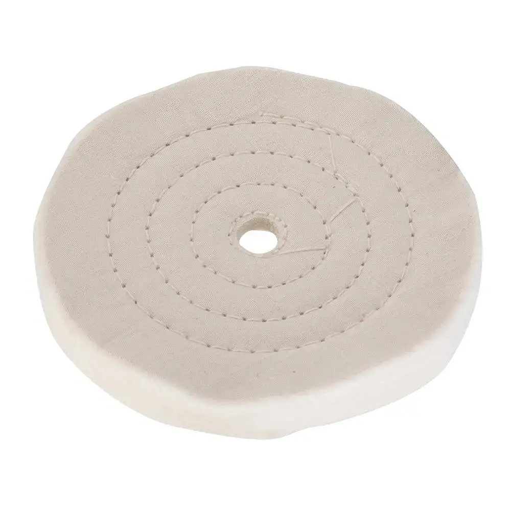 Silverline 150Mm Double Stitched Buffing Wheel Cotton Polishing Grinder Buffer 1
