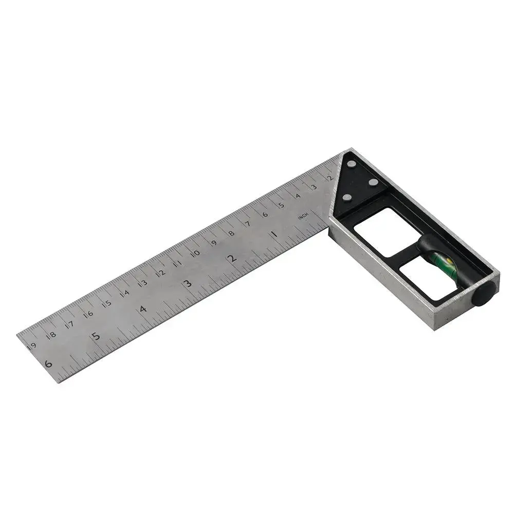 Silverline 150Mm Tri & Mitre Square With Spirit Level Imperial Metric Measure 1