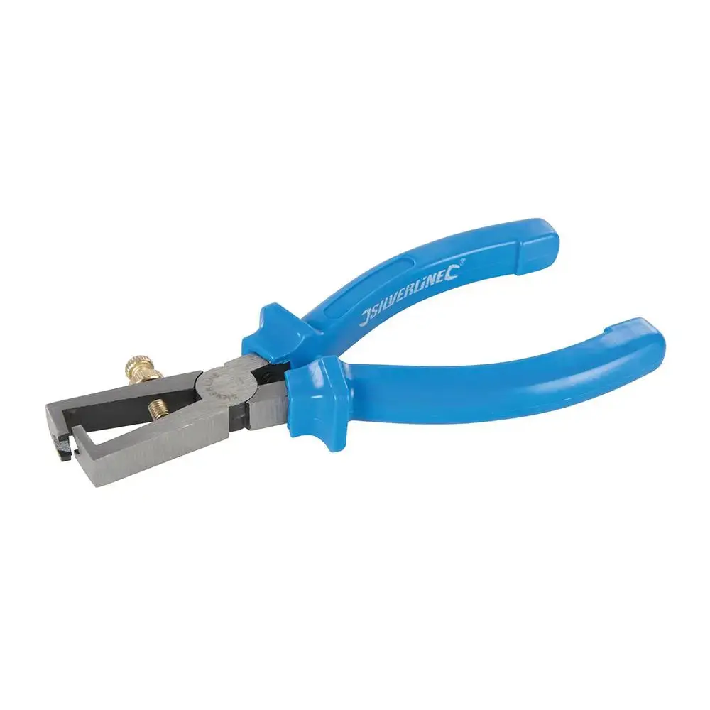 Silverline 160Mm Wire Stripping Pliers V-Groove Adjustable Strippers 1