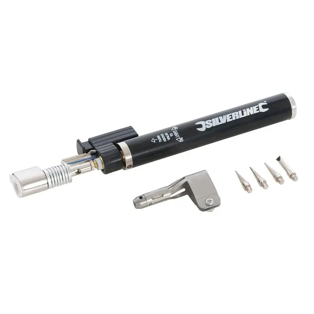 Silverline 195Mm Gas Soldering Iron Pen Heat Control Lighter Fuel 1
