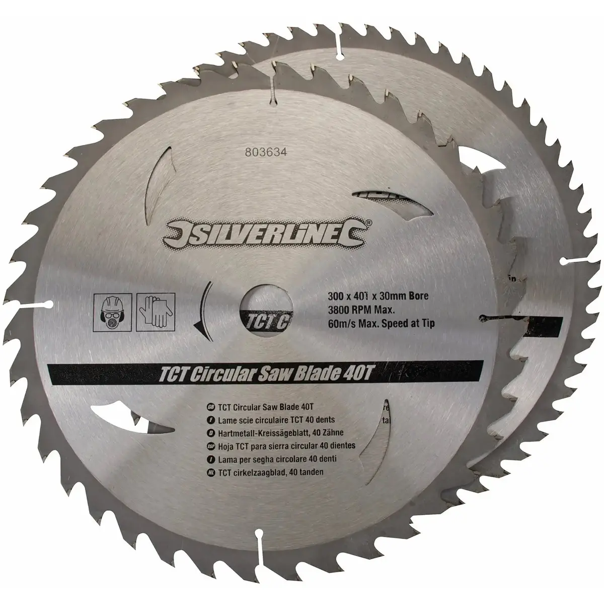 Silverline 2 Piece 300 X 30Mm Tct Circular Saw Blades 40 & 60T 1