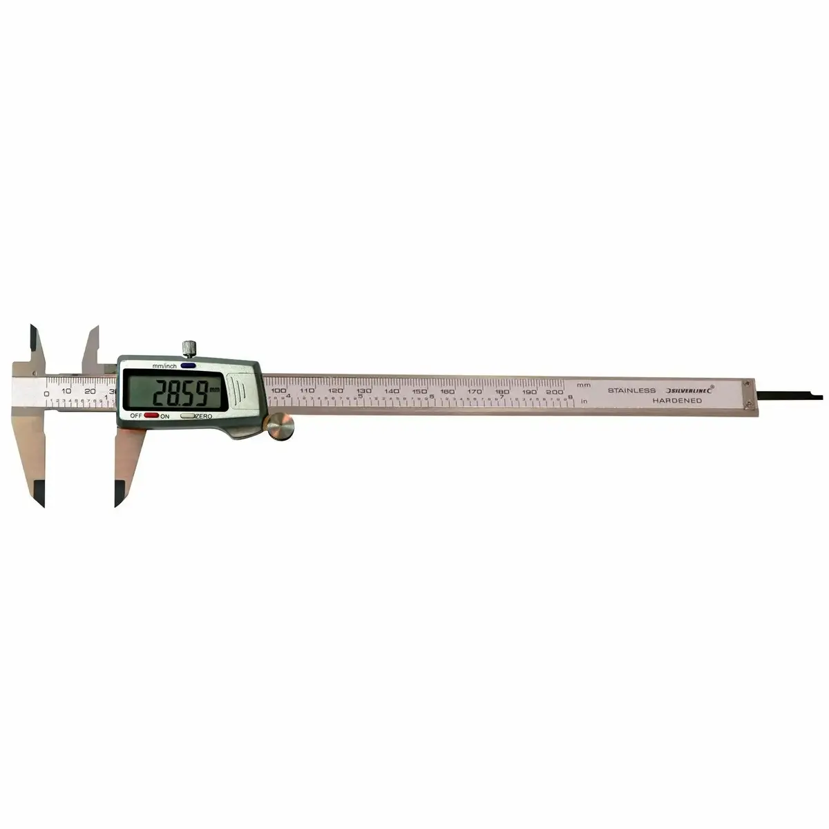 Silverline 200Mm Expert Digital Vernier Caliper Metric Imperial Measuring 1