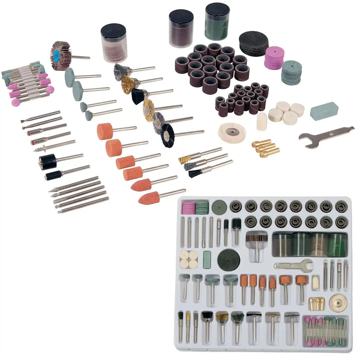 Silverline 216 Piece Rotary Tool Accessory Kit Hobby Cutting Sanding Grinding 1