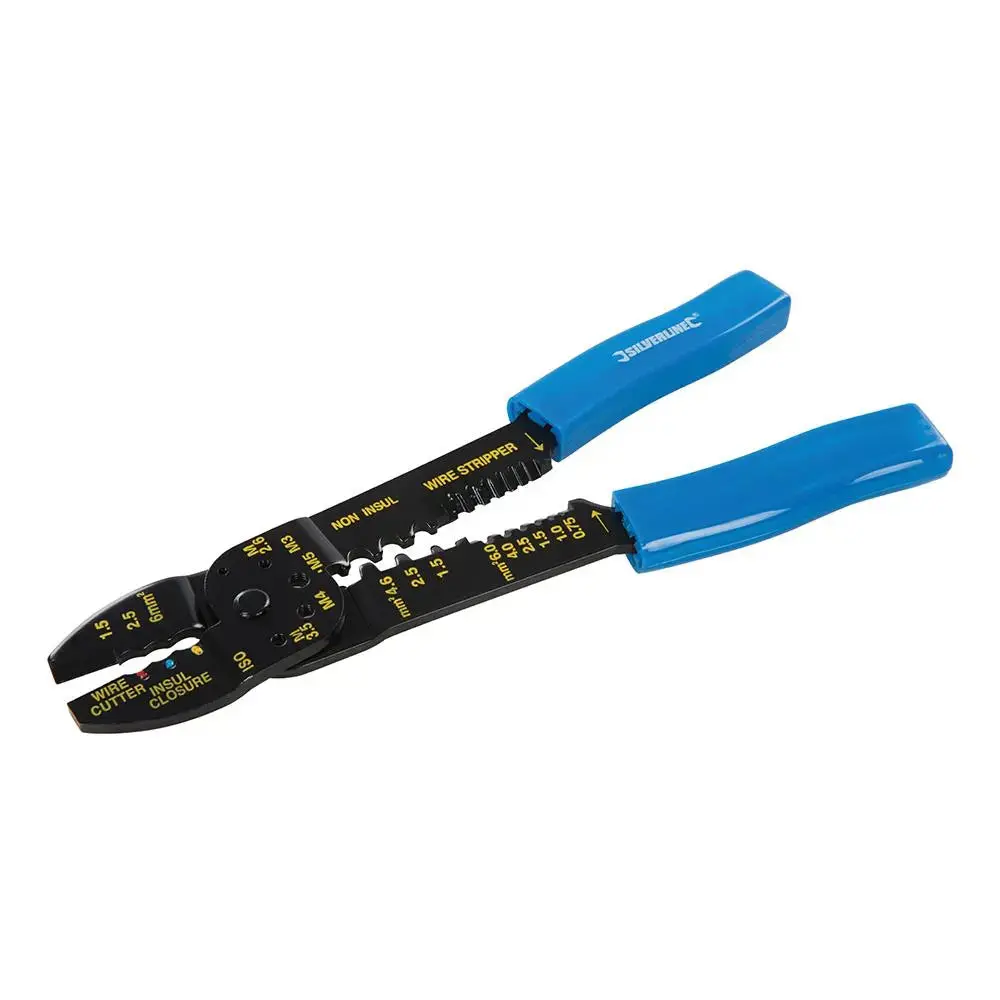 Silverline 230Mm Crimping & Stripping Pliers Insulated Terminals 1