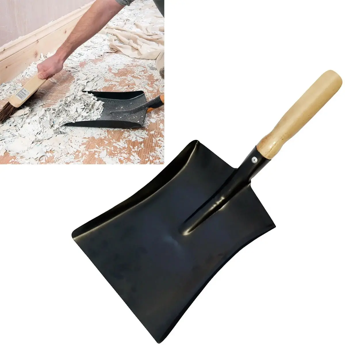 Silverline 230Mm Dust Pan Hardwood Handle Cleaning Dirt Scoop Shovel Steel 1