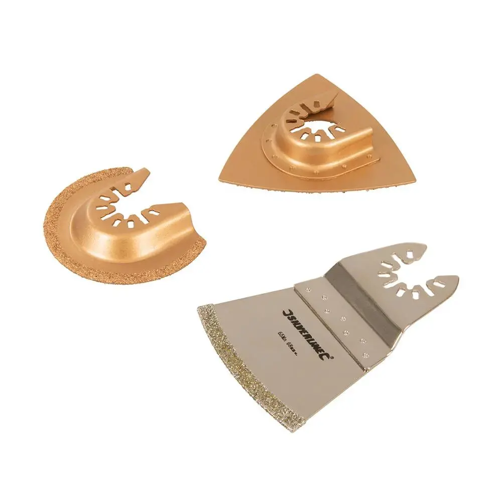 Silverline 3 Piece Multi-Cutter Ceramic Blade Set Cutting Griding Concrete 1