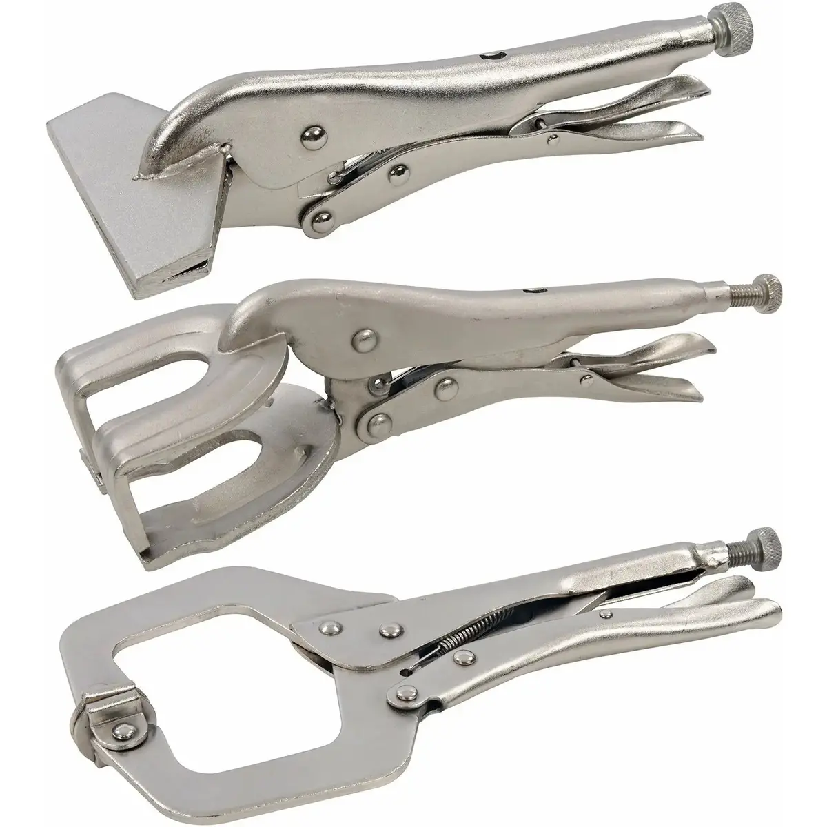 Silverline 3 Piece Welding Clamp Set Welders Metal C-Clamp Adjustable 1