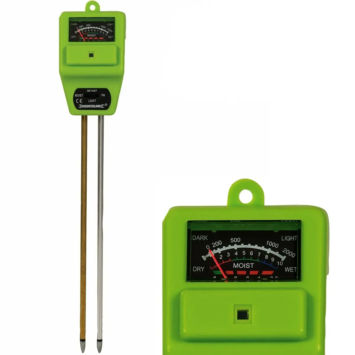 Silverline 3 In 1 Soil Tester Plant Moisture Light Ph Acid Solar Powered 1