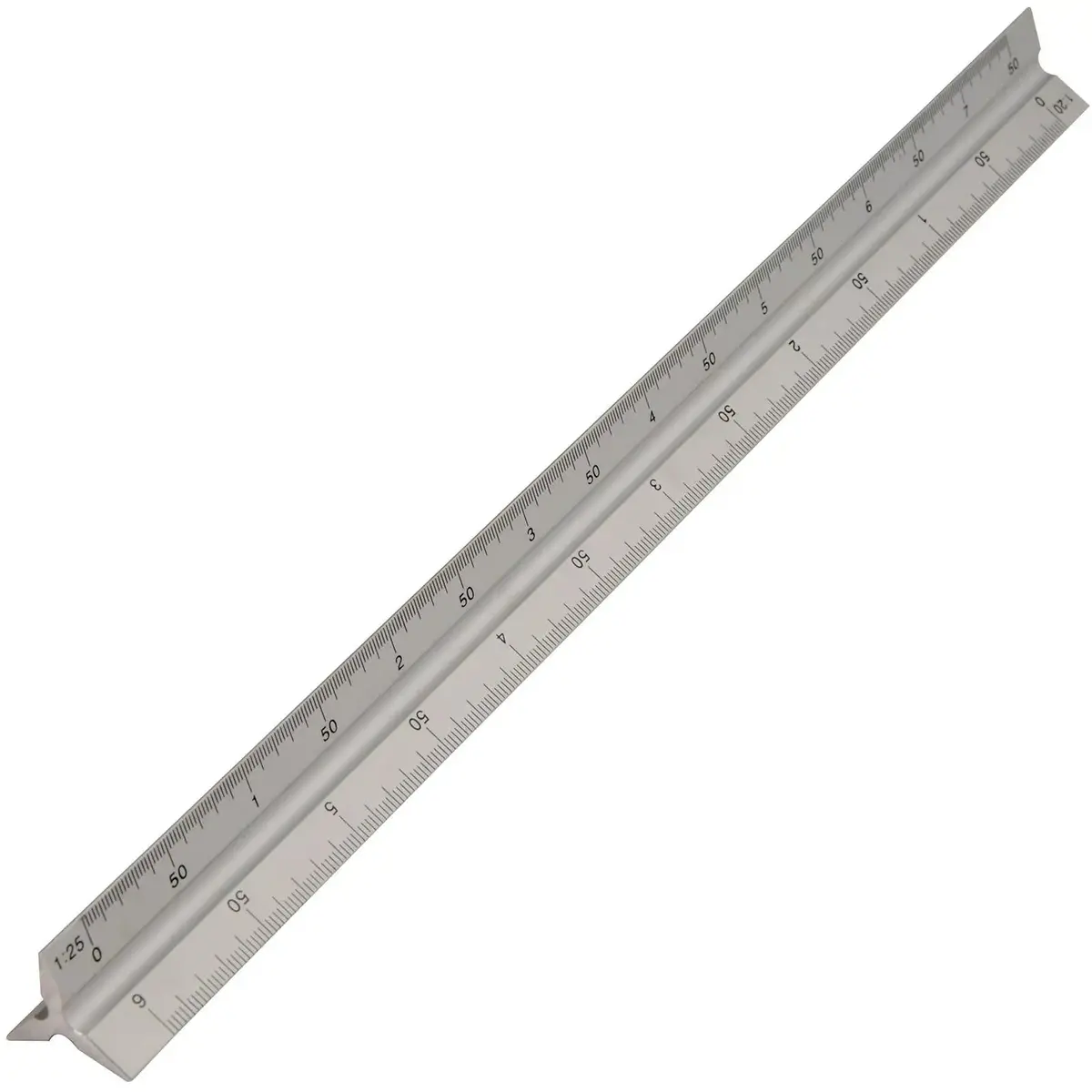 Silverline 300Mm Aluminium Scale Tri Rule Metric Measuring Triangular Ruler 1