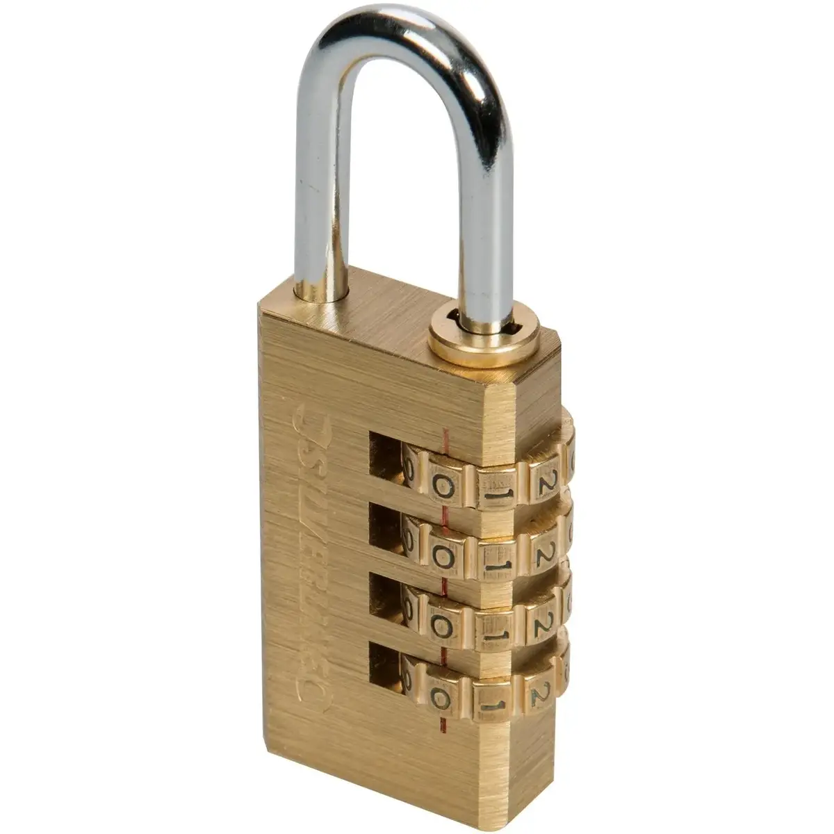 Silverline 4-Digit Combination Brass Padlock Steel Shackle Security Gate Shed 1