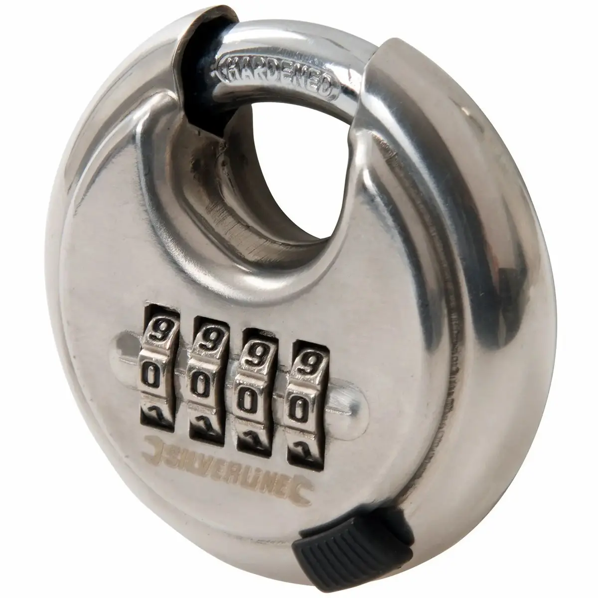 Silverline 4-Digit Stainless Steel Combination Disc Padlock Security Shed Garage Gate 1