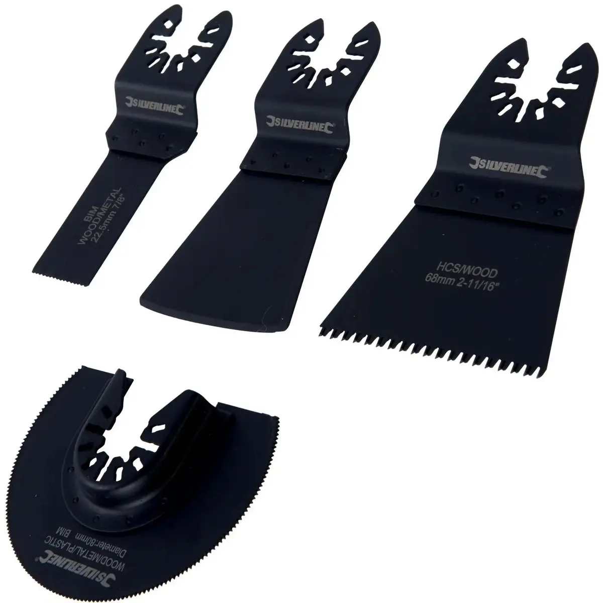 Silverline 4 Piece Cutting & Scraping Set Wood Metal Plastic Hss Hcs Multi Tool 1