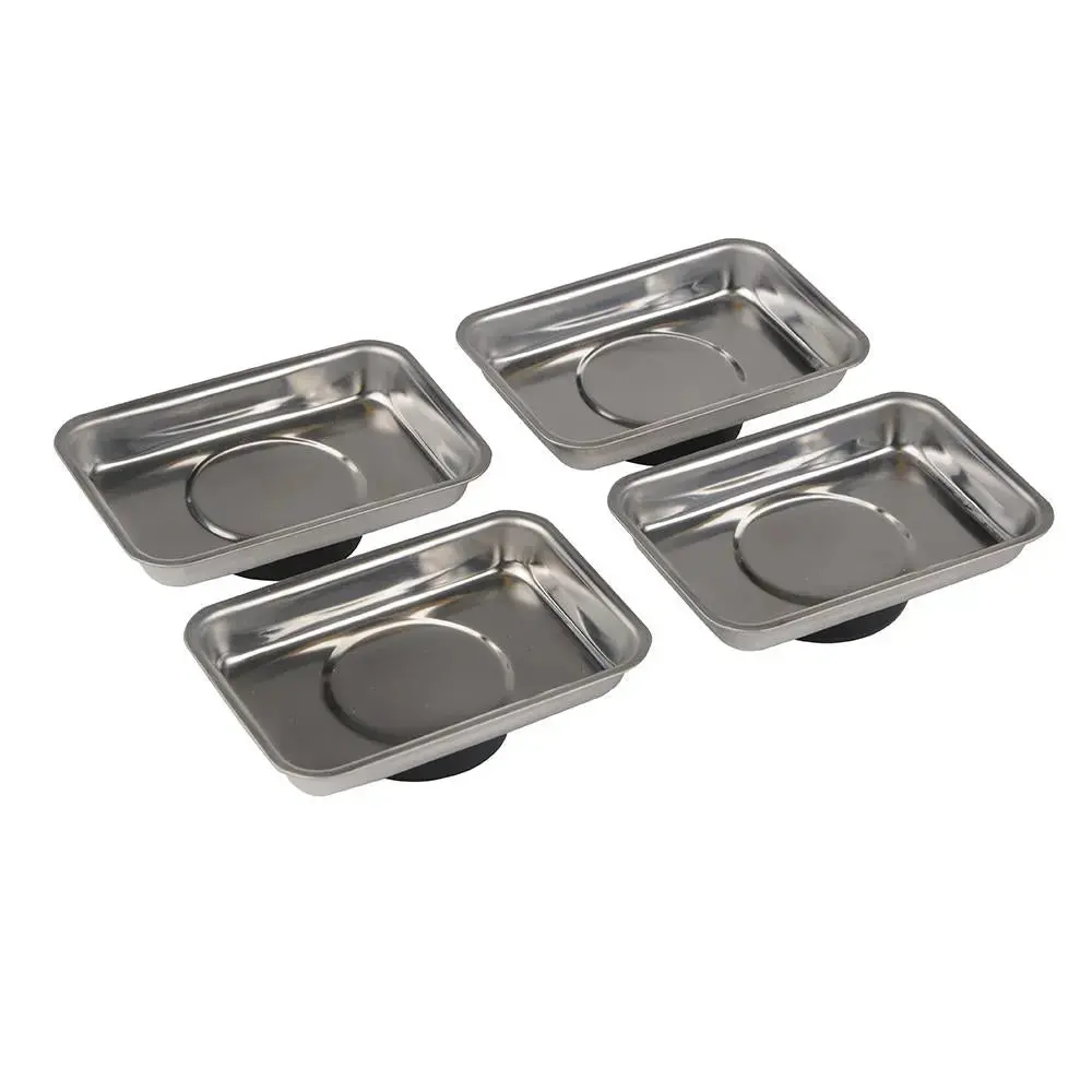 Silverline 4 Piece Magnetic Tray Set 95 X 65Mm Fixings Storage Garage Auto 1