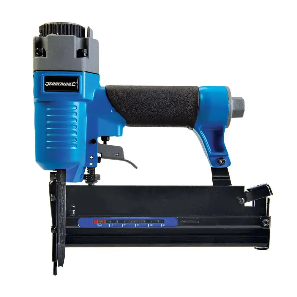 Silverline 50Mm 18 Gauge Air Nailer Stapler Brad Nail Staple Gun Tacker 1