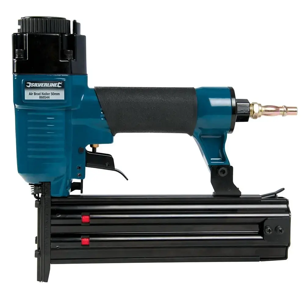 Silverline 50Mm Air Brad Nailer 18 Gauge Flooring Woodwork Nail Gun Tool 1/4 1