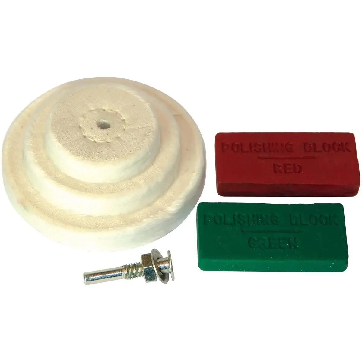 Silverline 6 Piece Polishing Kit Stitched Buffing Wheels Compound 6Mm Mandrel 1