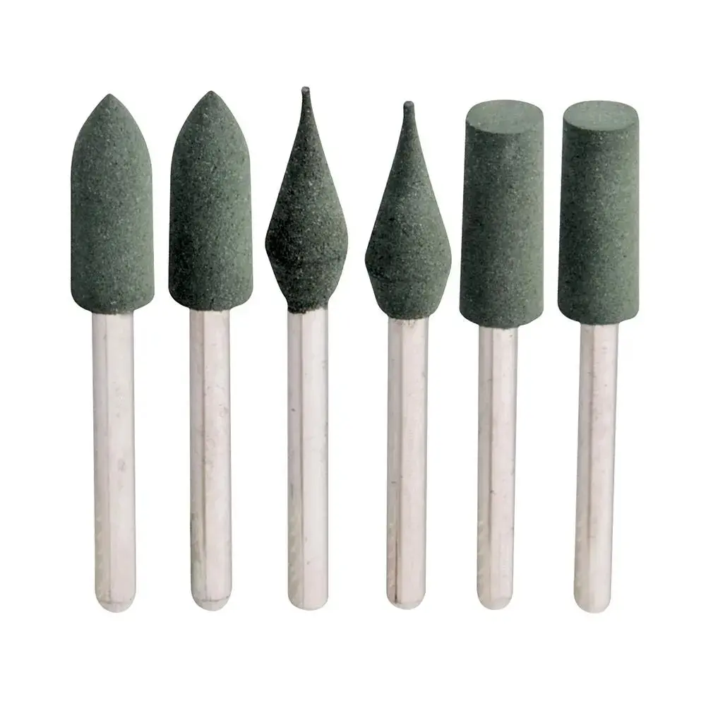 Silverline 6 Piece Rubber Polishing Tips Set 3.1Mm Mandrel Rotary Hobby Tool 1