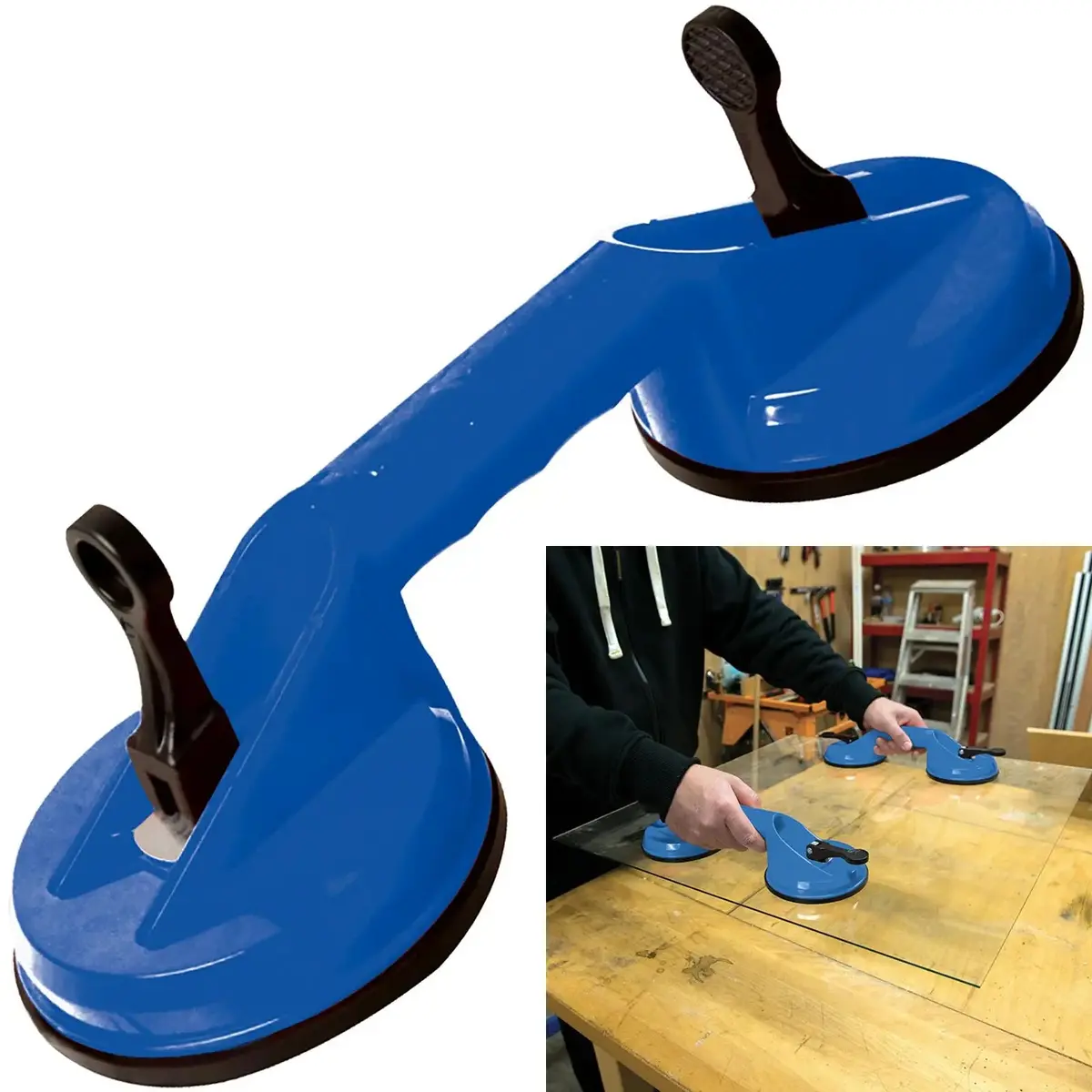 Silverline 70Kg Double Suction Pad Glass Window Dent Puller Lifting 1