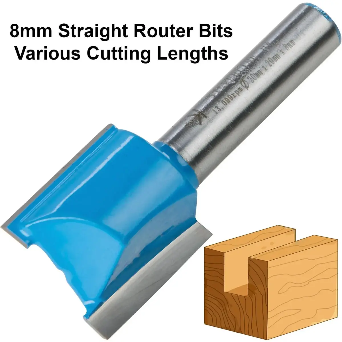 Silverline 8Mm Shank Straight Metric Router Bits Cutters 1
