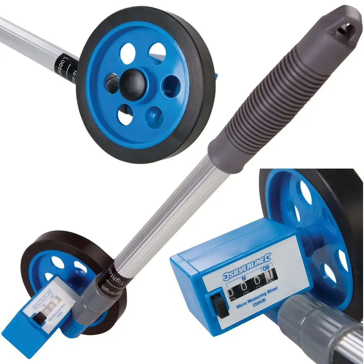 Silverline 999M Micro Measuring Wheel Telescopic 0-999M Metric Compact Distance 1