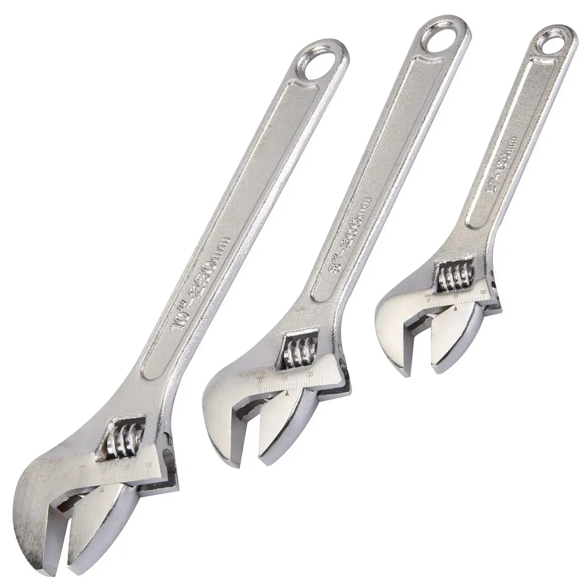 Silverline Adjustable Wrench Set 3 Piece 150Mm 200Mm And 250Mm 1