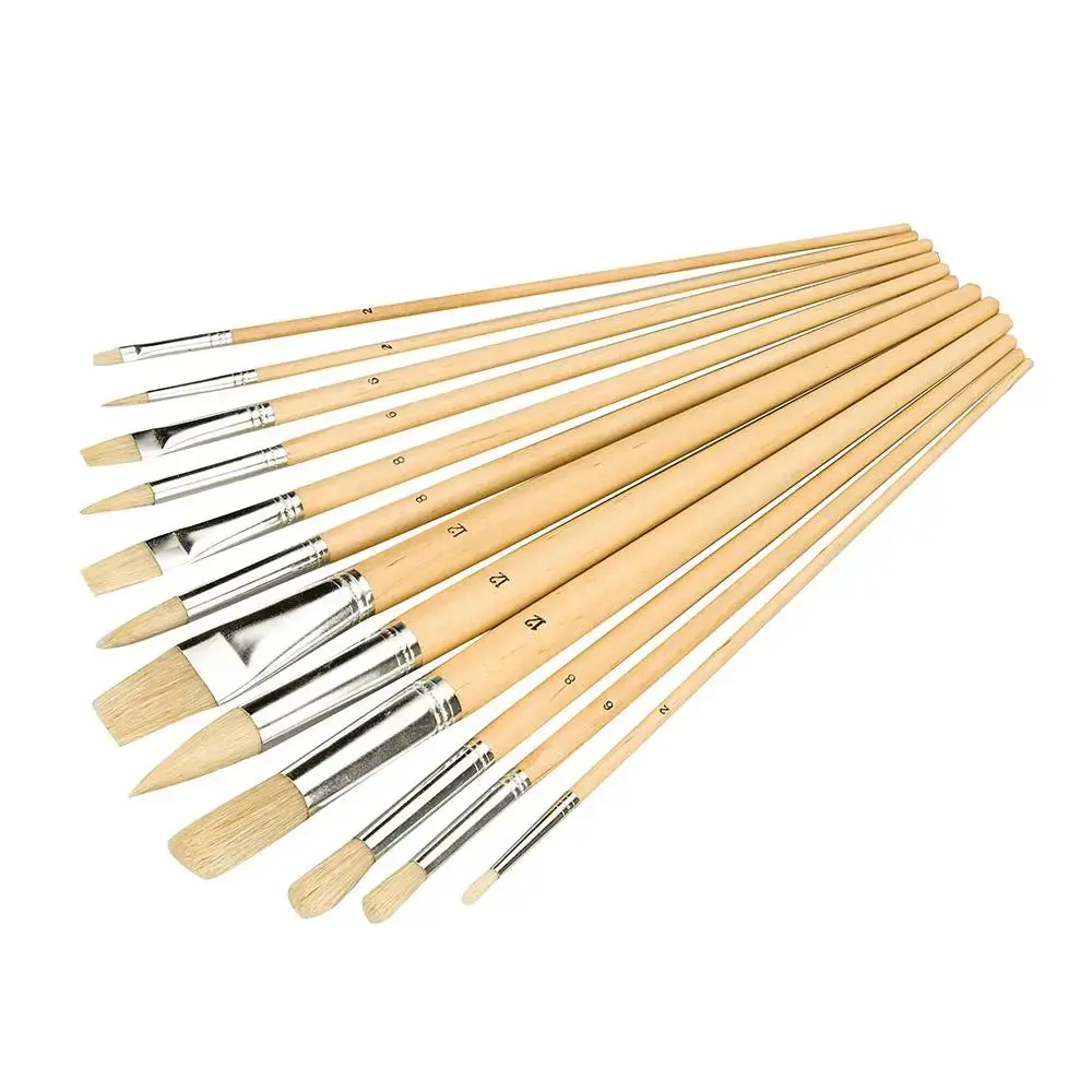 Silverline Artists Paint Brush Set 12Pce Mixed Tips 282606 1
