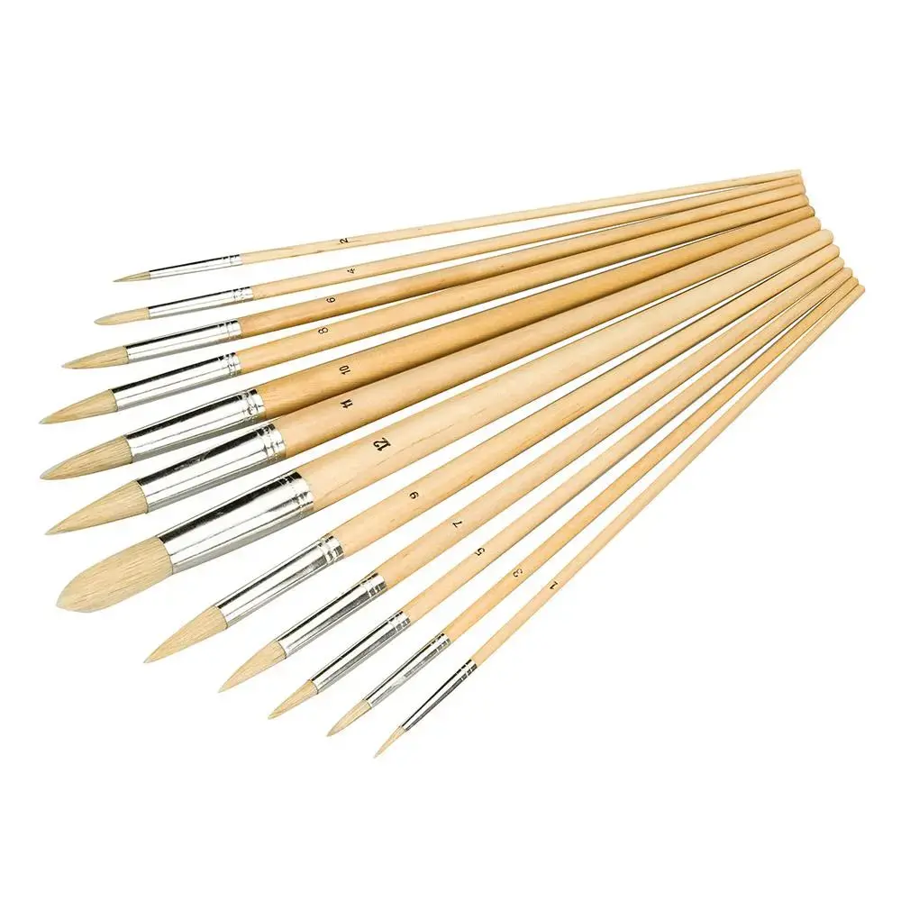Silverline Artists Paint Brush Set 12Pce Pointed Tips 675298 1