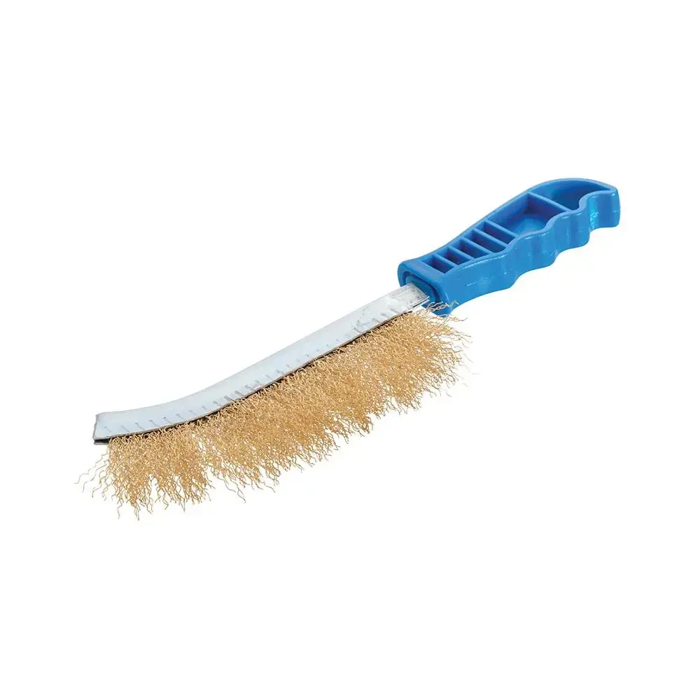 Silverline Brass Wire Bristle Brush 250Mm Paint Rust Removal Metal Cleaning 1