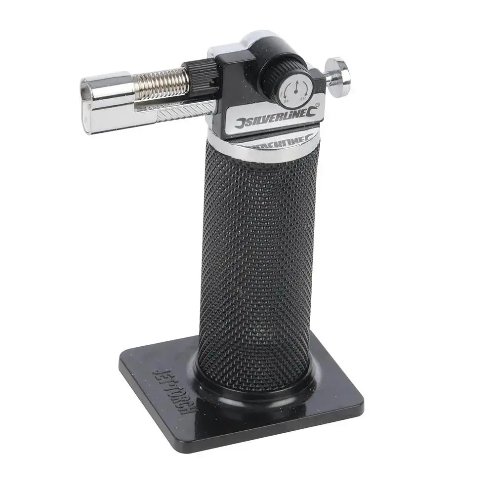 Silverline Butane Gas Torch Degree Lighter Adjustable Flame Refillable Craft Work 2