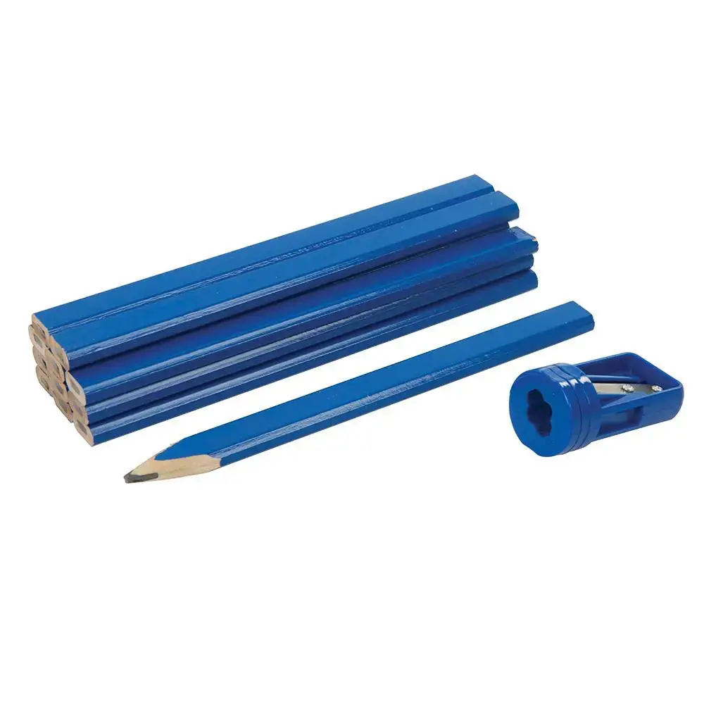 Silverline Carpenters Pencils & Sharpener Set 13Pce 175Mm 250227 1