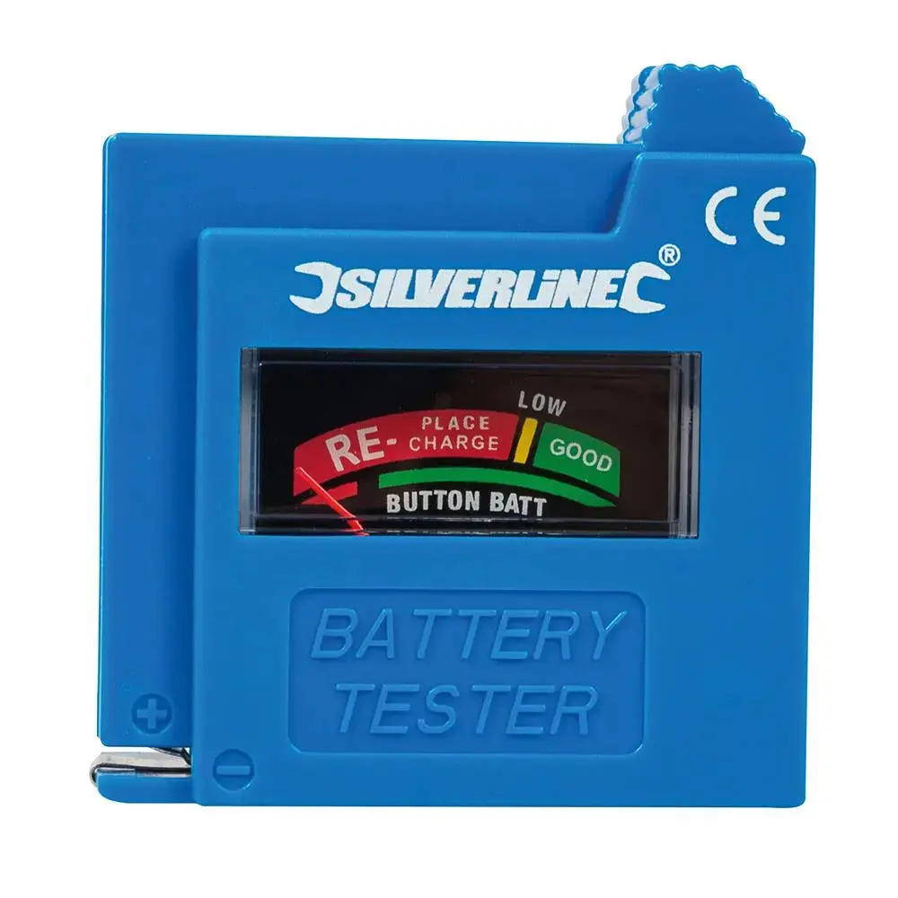 Silverline Compact Battery Tester 1.5/9V, Aaa, Aa, D, C Charge Level Display 1