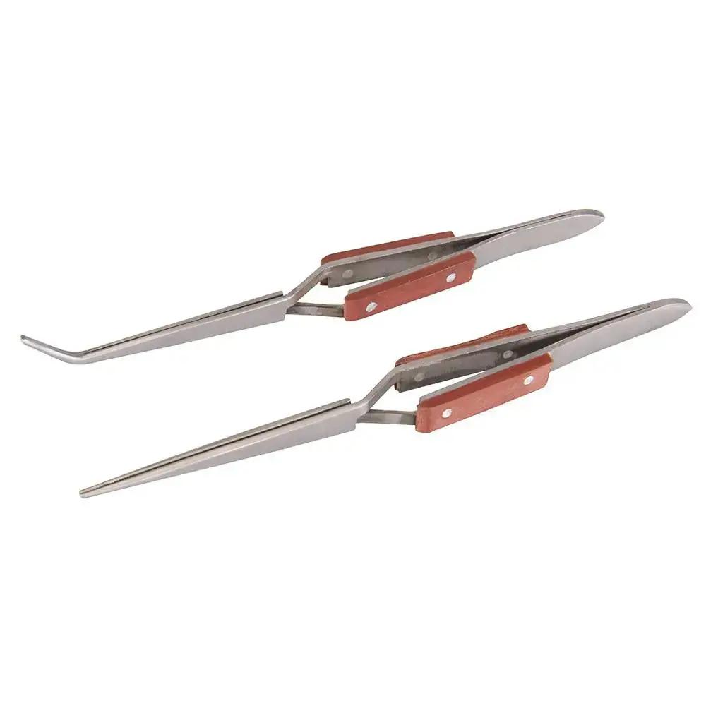 Silverline Cross-Action Tweezer Set 2Pce 162 / 165Mm 696669 1