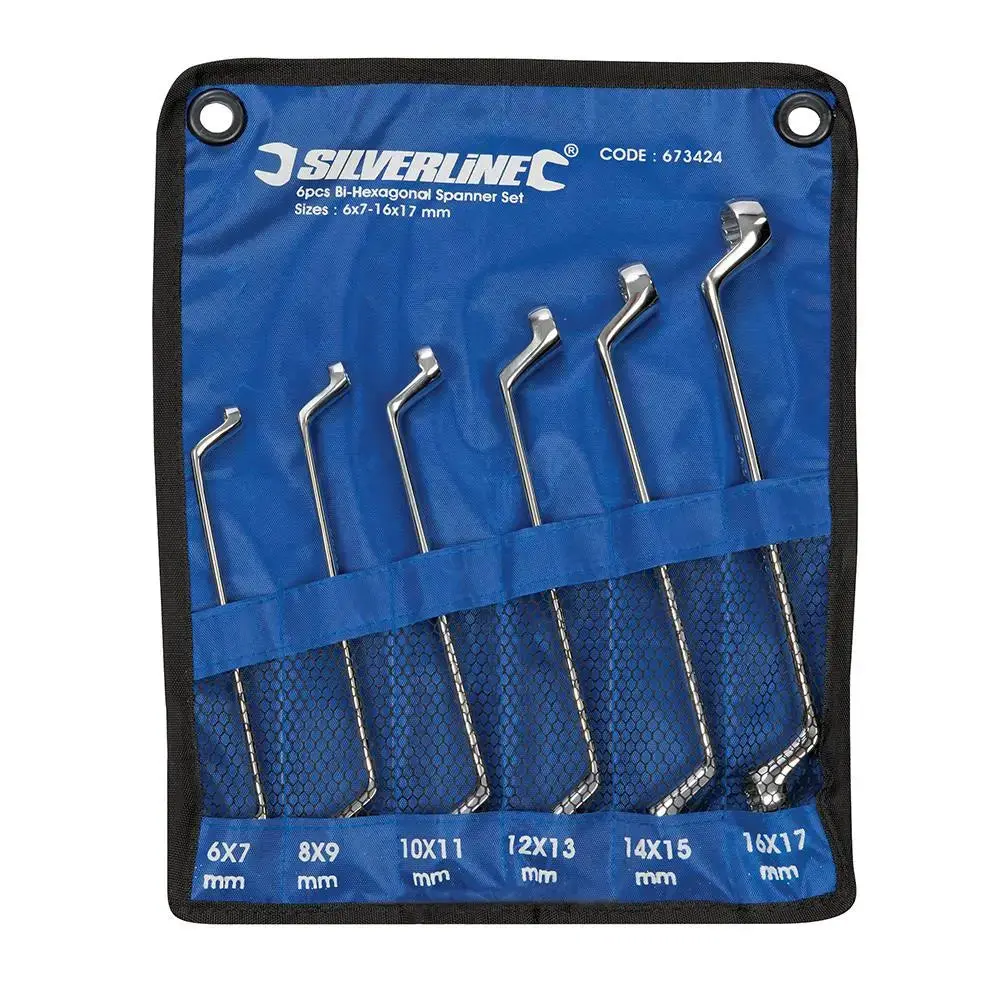 Silverline Deep Offset Ring Spanners Set 6Pce 6 - 17Mm 673424 1