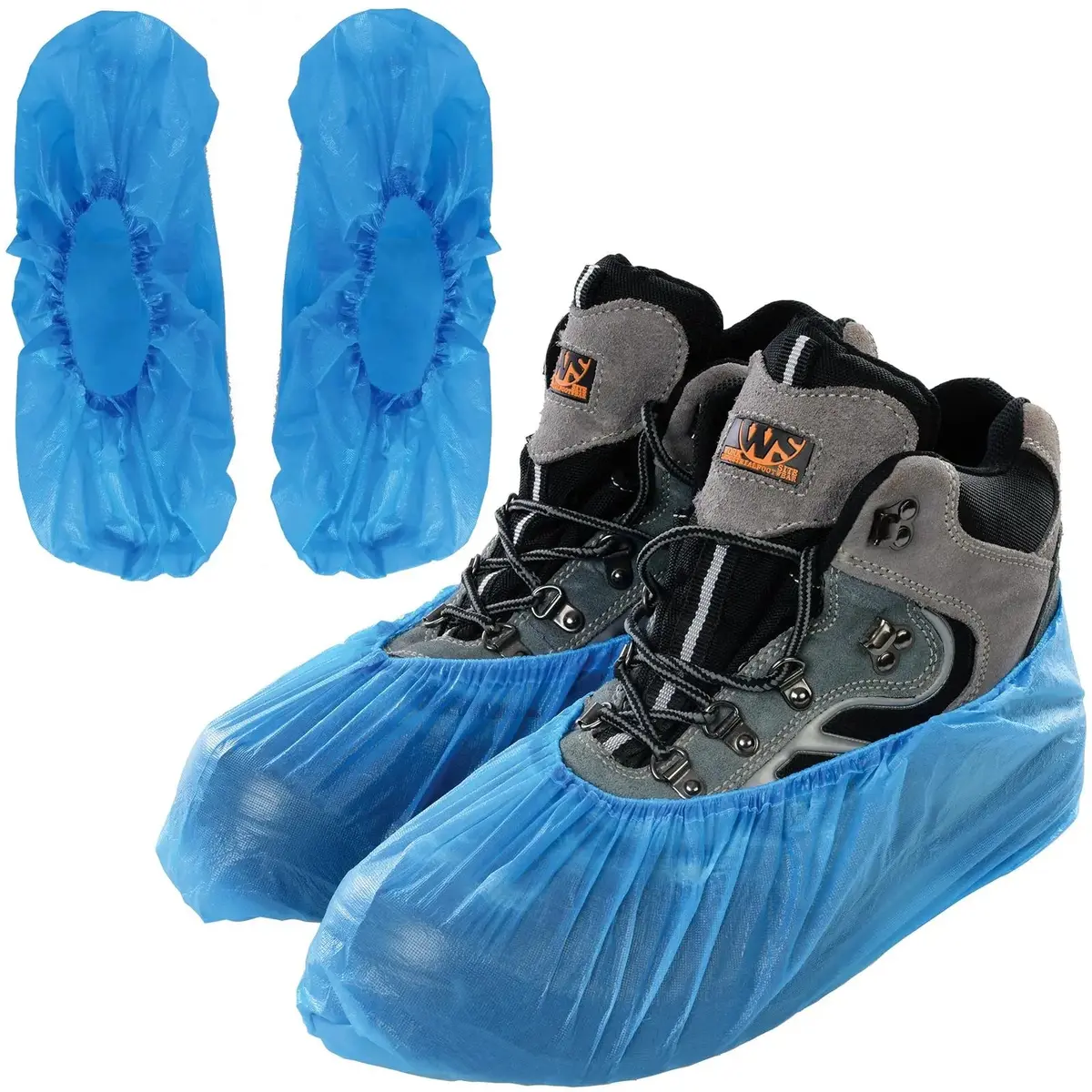 Silverline Disposable Shoe Covers Overshoes Boot Blue Splash Damp Resistant 100Pk 1