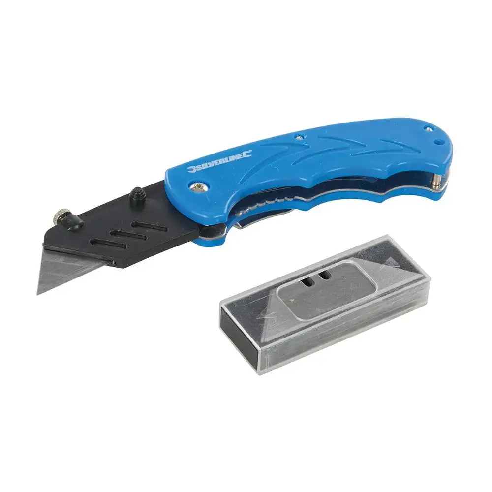 Silverline Folding Utility Knife 160Mm 373728 1