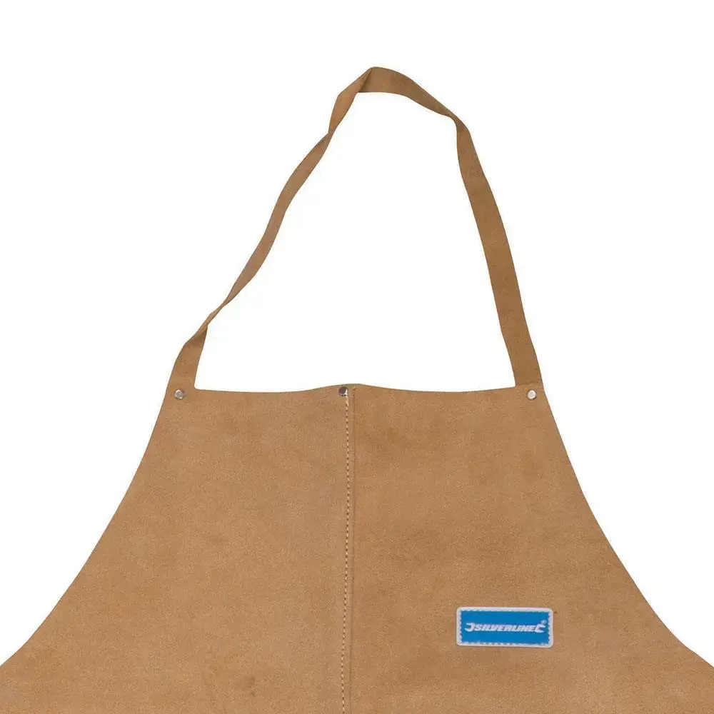 Silverline Full Length Welders Apron Chrome Leather Safety Heavy Reinforced 1