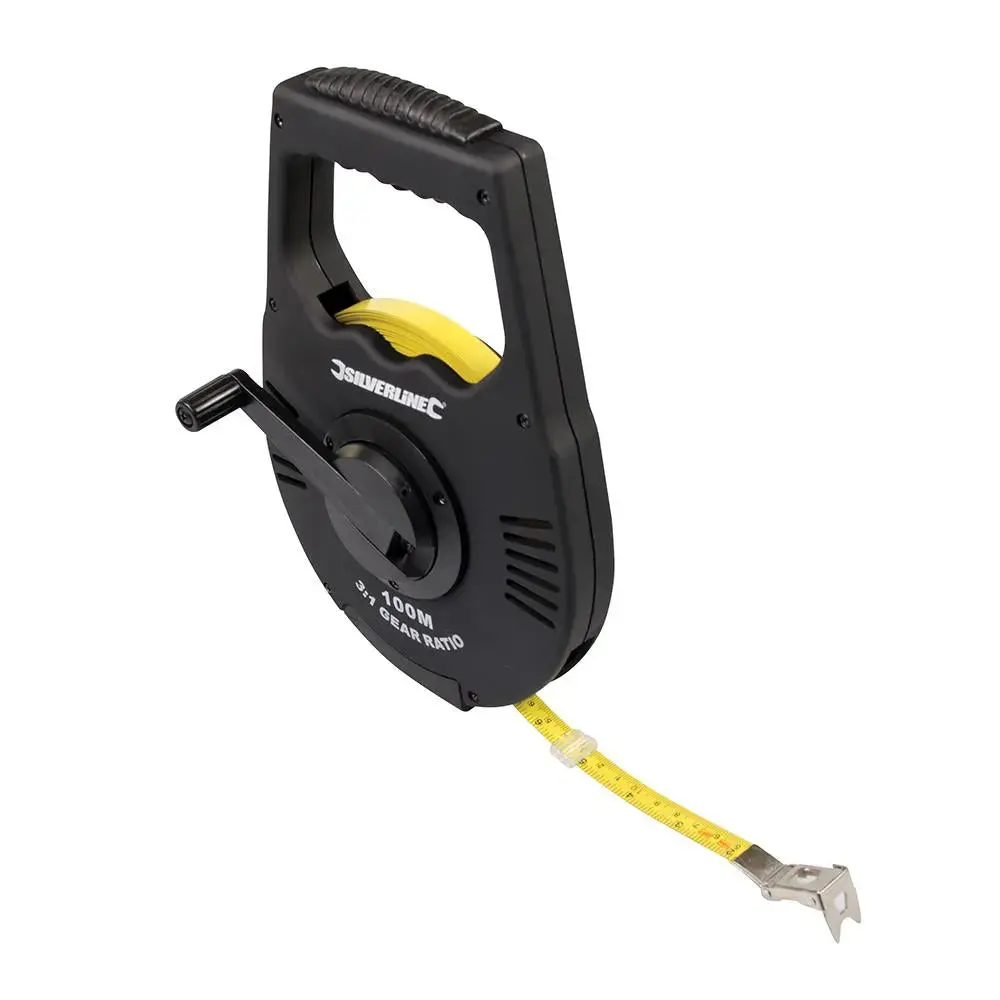 Silverline Geared Surveyors Tape 100M / 328Ft X 12Mm 250220 1