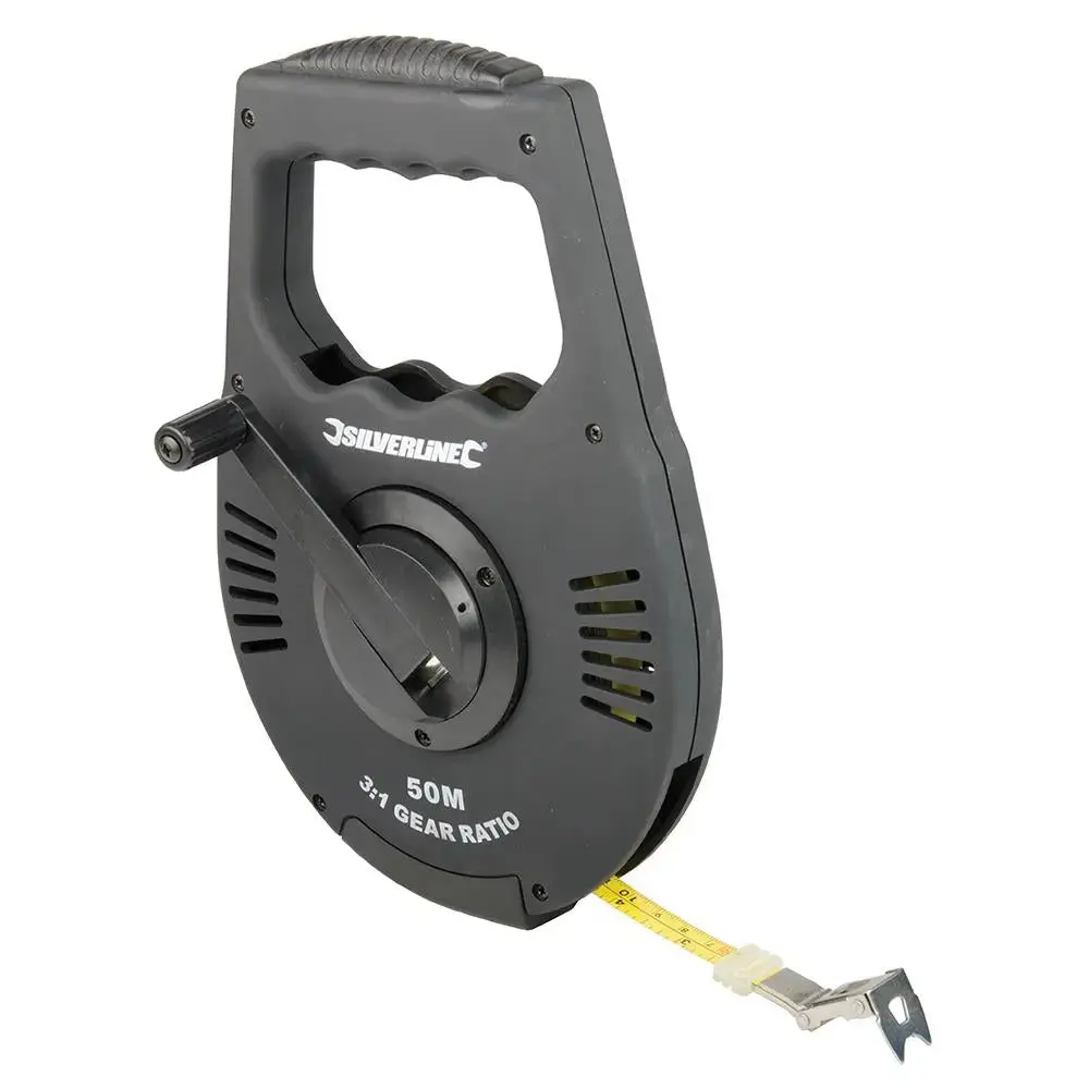 Silverline Geared Surveyors Tape 50M / 165Ft X 12Mm 250213 1