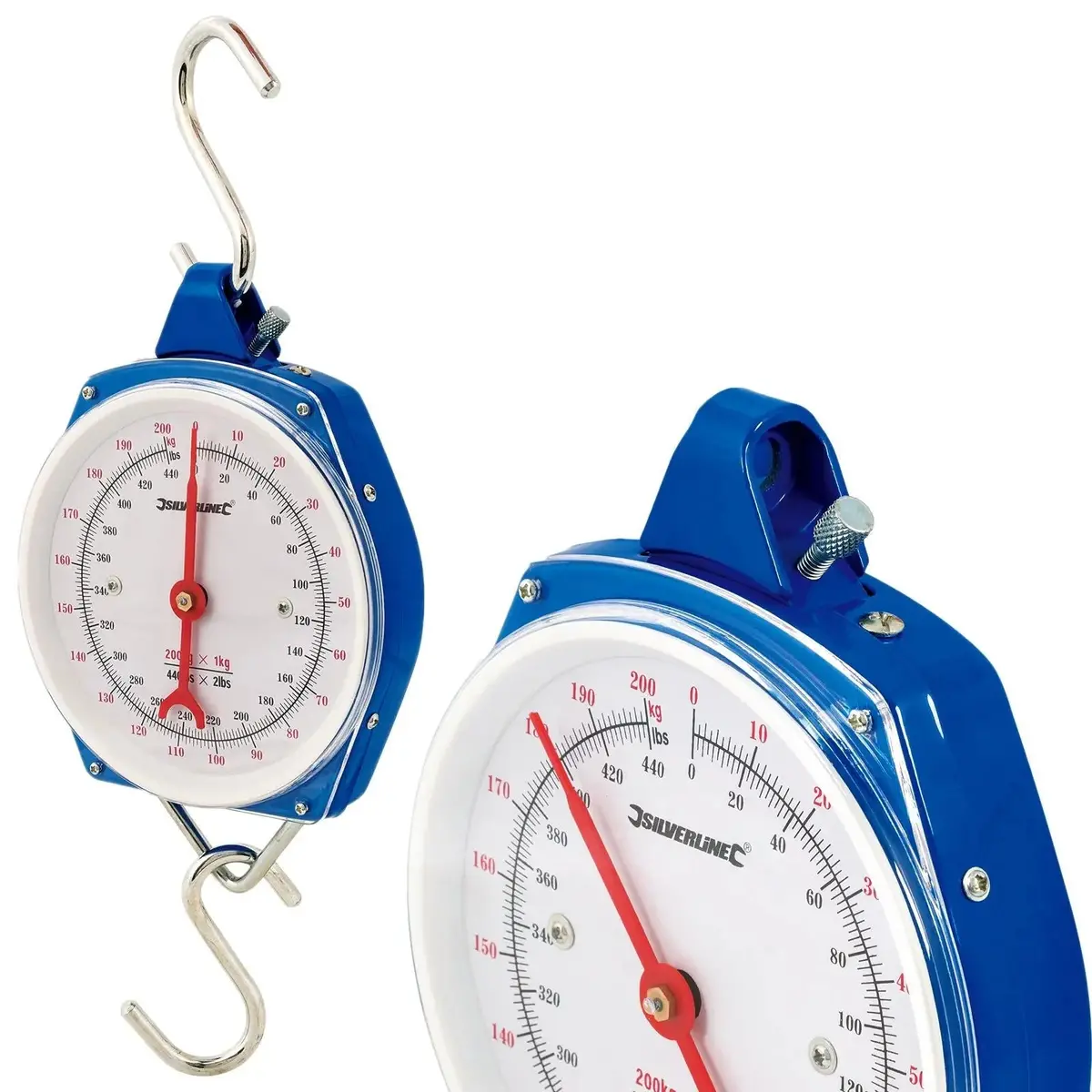 Silverline Hanging Scales Heavy Duty 200Kg Metric And Imperial Rigid Hook Fishing 1