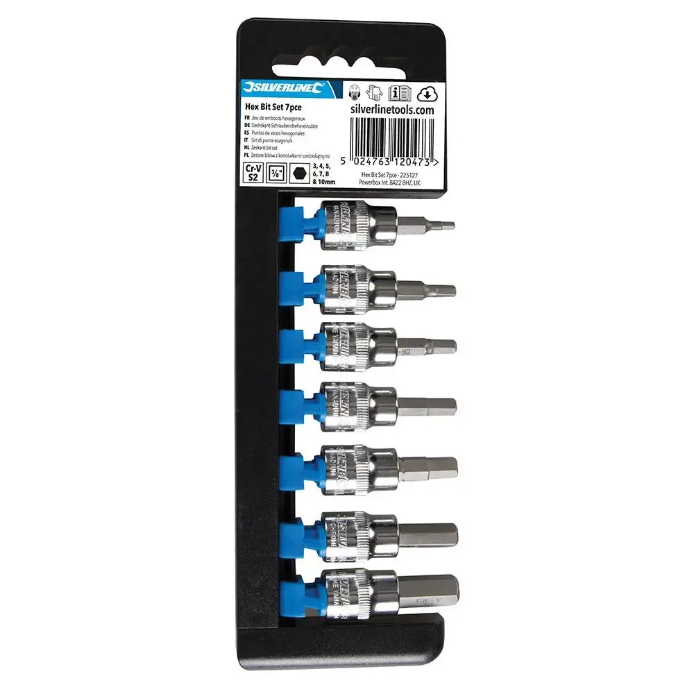Silverline Hex Bit Set 3/8" Drive 7Pce 3 - 10Mm 225127 1