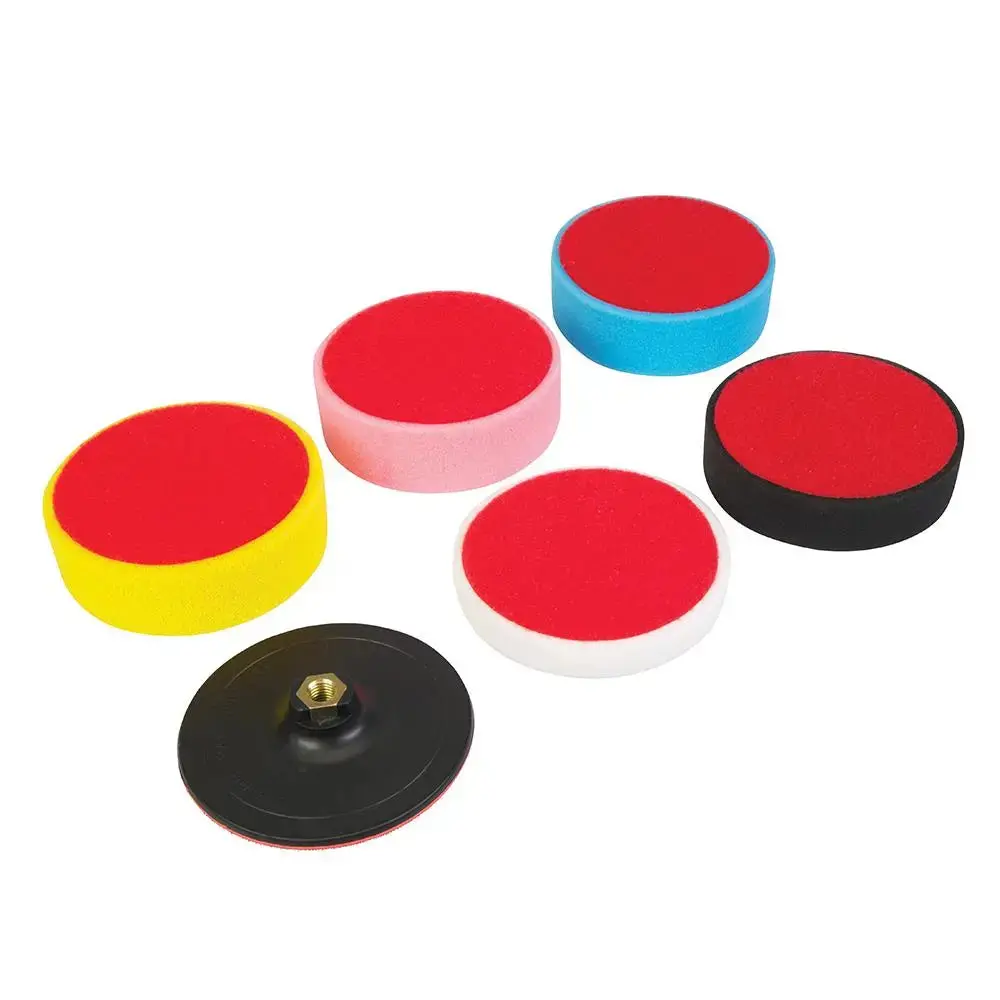 Silverline Hook & Loop Polishing Foam Head Kit 6Pce 150 X 50Mm 285024 1