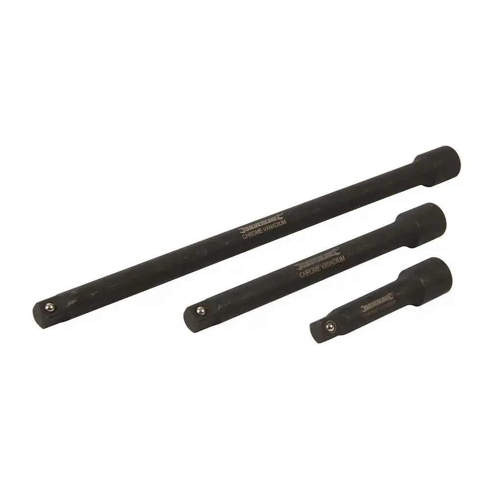 Silverline Impact Extension Bar Set 3/8" 3Pce 75 150 250 Mm 1