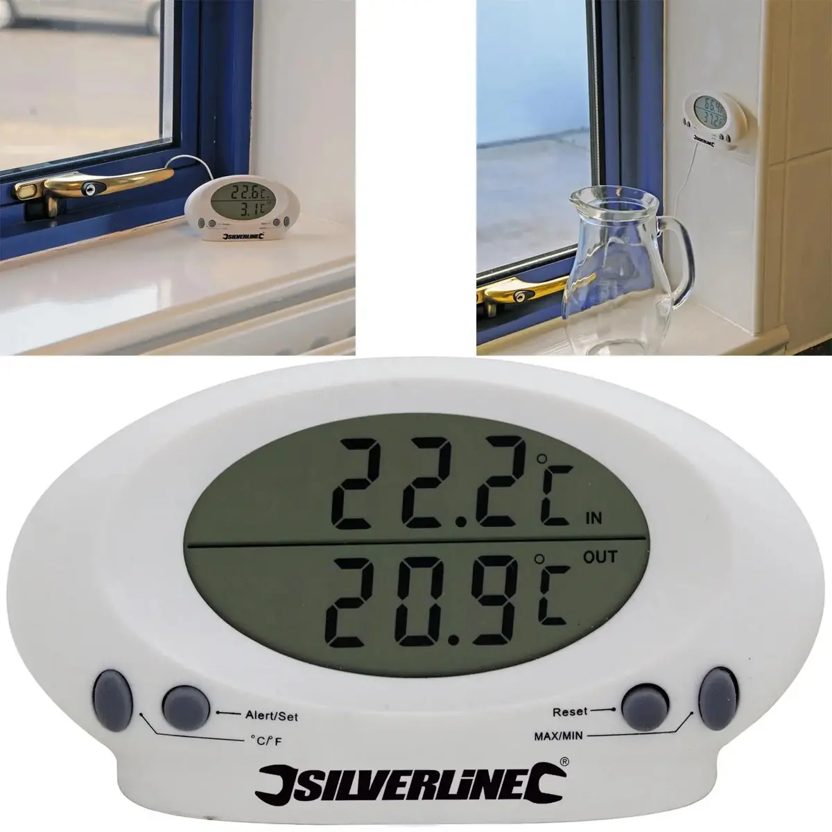 Silverline Indoor/Outdoor Digital Thermometer Temperature Kitchen Probe Sensor 1