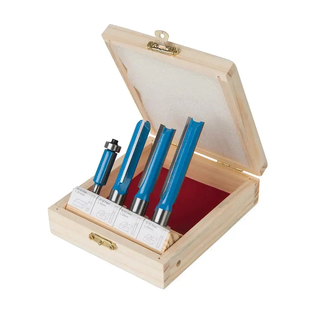 Silverline Kitchen Router Bit Set 4Pce 1/2" / 1/4" 719769 1