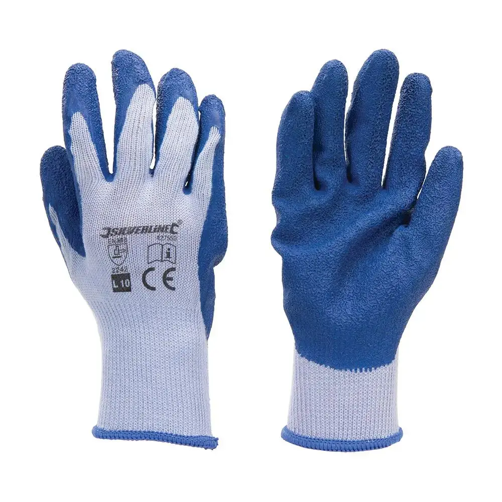 Silverline Latex Builders Glove Heavy Duty Work Safety Garden Construction 1